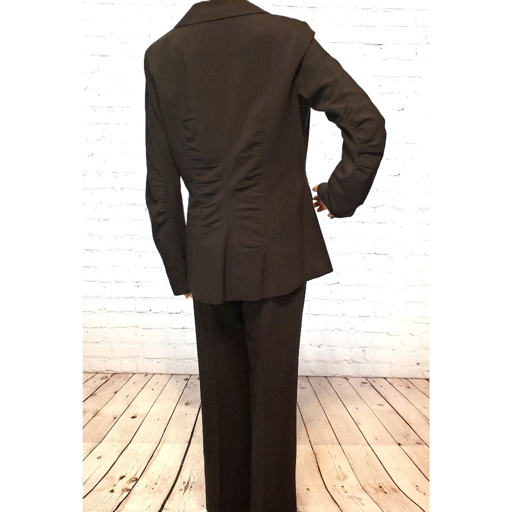 CAbi ruffle label black pinstripe pant suit - Picture 5 of 8